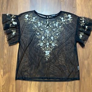 Mesh Floral Blouse